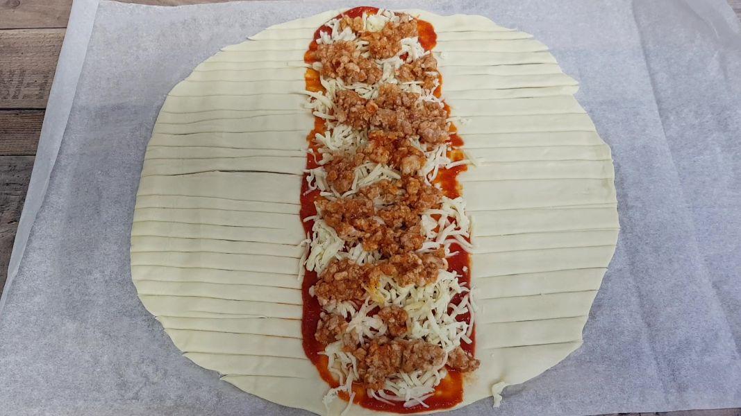 Pizza momia para halloween