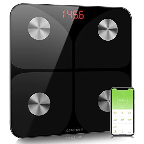 Báscula Grasa Corporal Báscula de Baño- Báscula Inteligente Bluetooth, Medición de Alta Precisión el Peso Corporal, Porcentaje de Grasa Crporal, Masa Muscular, IMC, Grasa Visceral