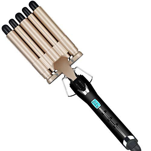 5 Tubo Rizador Automático de Pelo, Tenacilla de pelo Rizador profesional Rizadora para rizar el pelo, Rizador Pelo Plancha, Alisador y Rizador de Cerámica Avanzada Plancha de pelo 80-210℃ 110-240v 75w