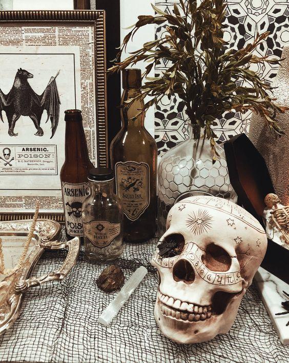 Inspiración para decorar en Halloween en negro