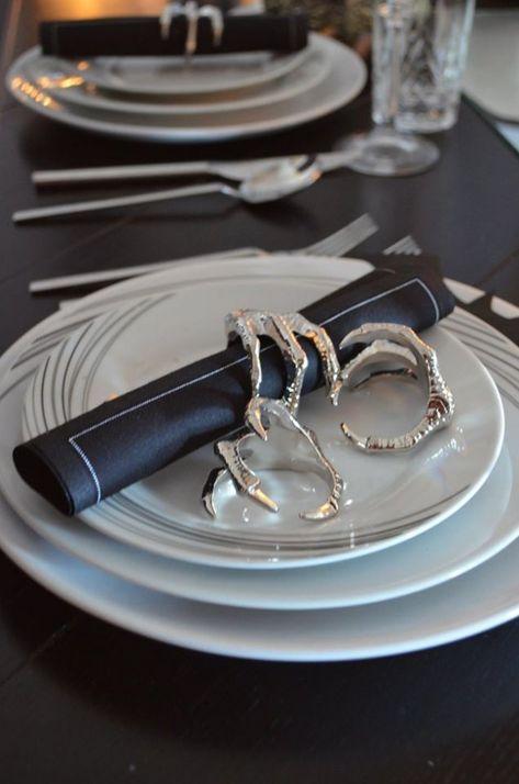 mesa para cenar en halloween 