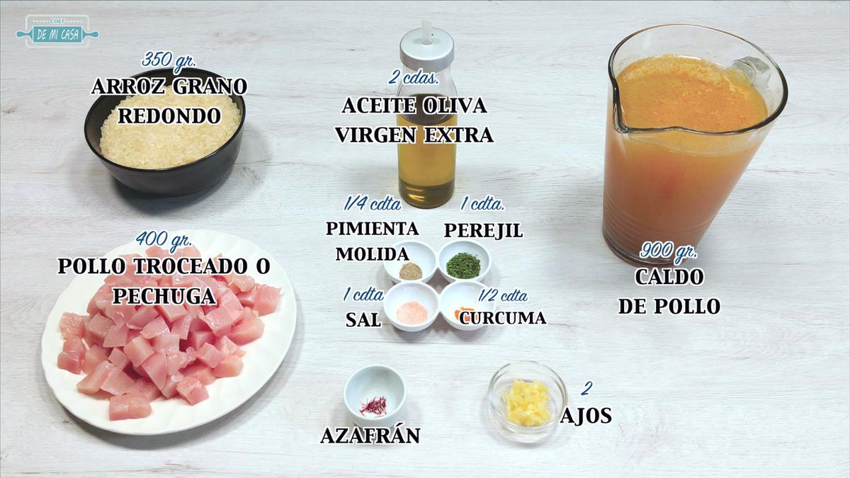 Ingredientes Arroz con Pollo