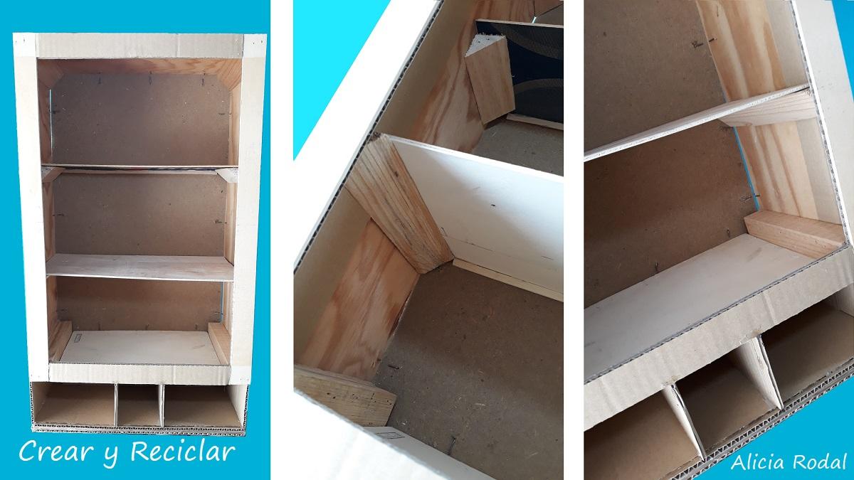 Cómo hacer un MUEBLE armario organizador con puerta y espejo, con un HUACAL o caja de madera Diy 