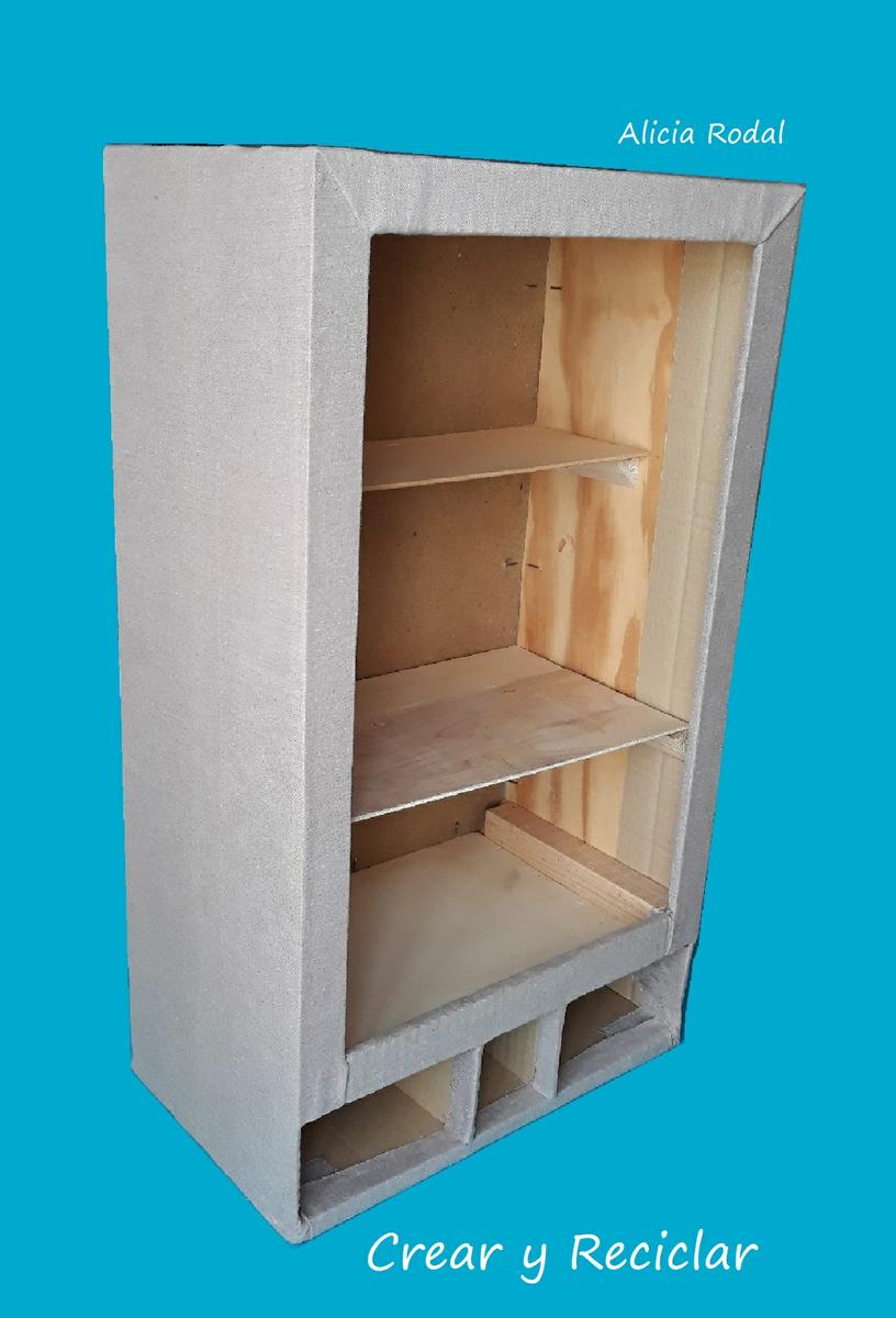 Cómo hacer un MUEBLE armario organizador con puerta y espejo, con un HUACAL o caja de madera Diy 