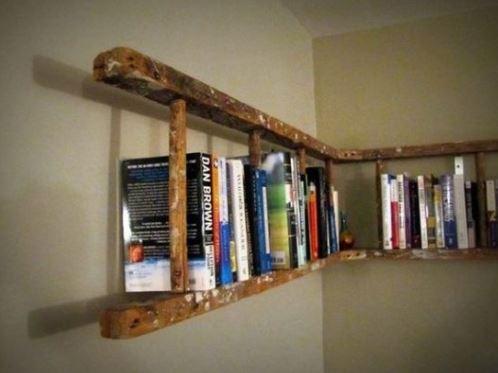 Escalera para libros. Vía Pinterest.