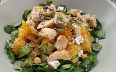 Ensalada de garbanzos y pollo