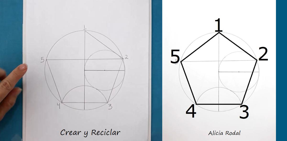 Como DIBUJAR un pentágono y estrella de 5 puntas PERFECTO. Pentágono inscrito en una circunferencia. Pentágono con compás. Estrella de 5 picos dentro de pentágono