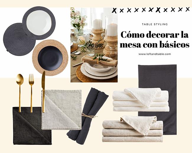 Cómo decorar la mesa con básicos