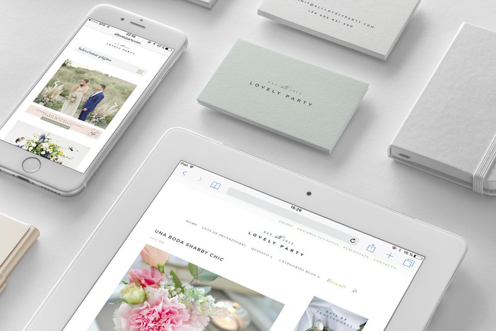 Aplicaciones del branding de All Lovely Party por The Visual Corner