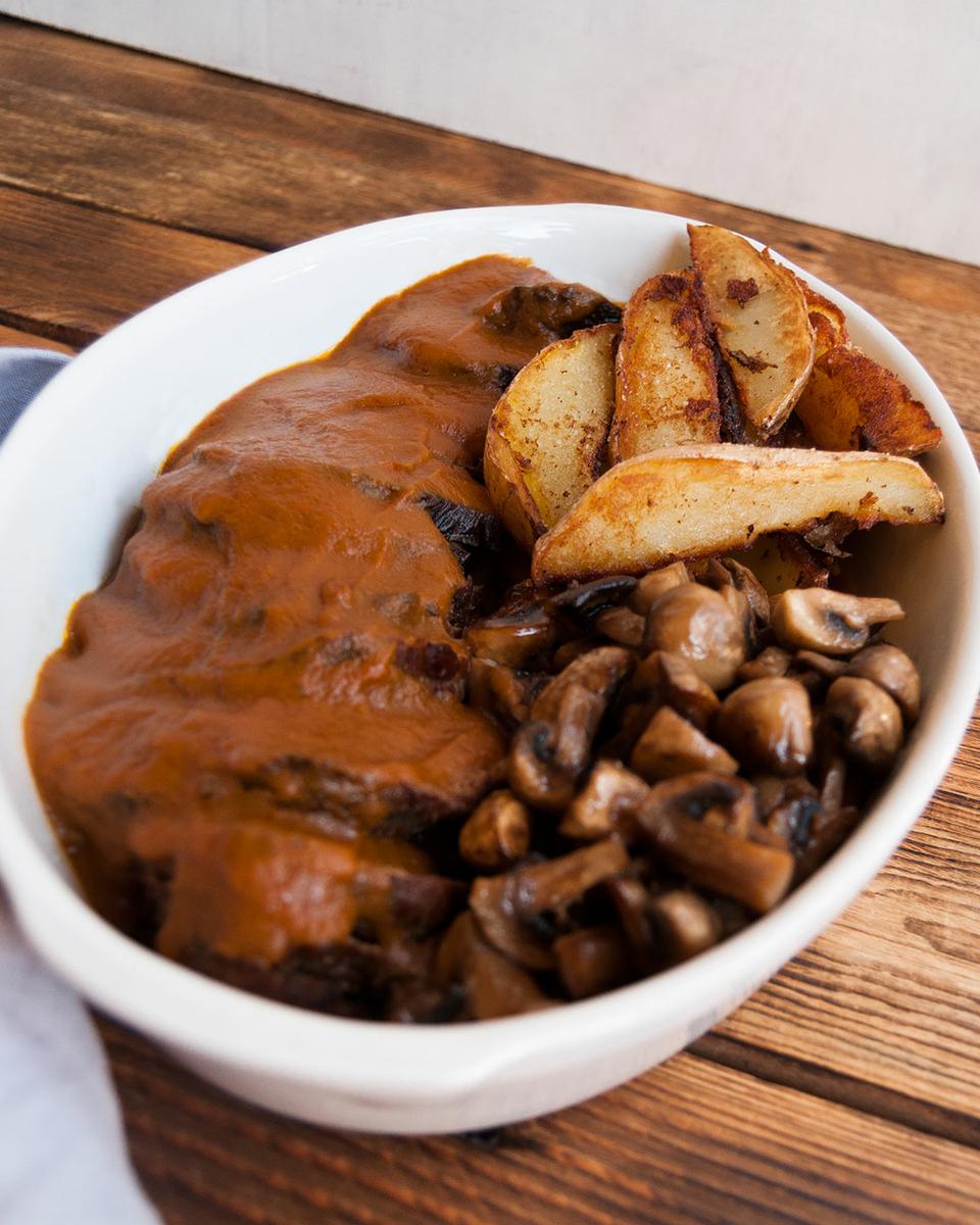 Patatas asadas y doradas