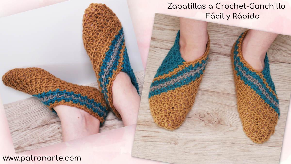 Pantuflas o Zapatillas de Crochet - Ganchillo