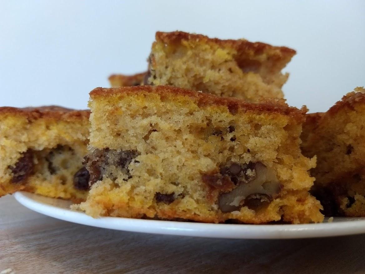 coca de calabaza con pasas y nueces