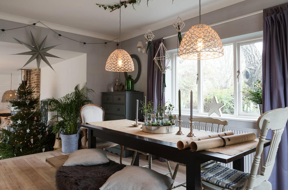 Navidad rústica en una casa inglesa