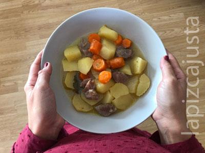 Guisado de pavo servido