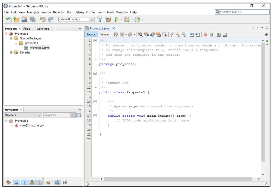 Nuestro primer programa con Java en NetBeans