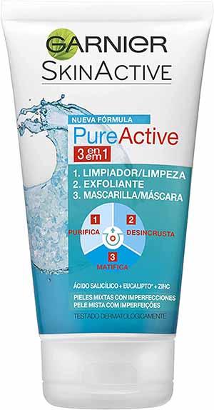 Limpiador, exfoliante y mascarilla Pure Active de Garnier