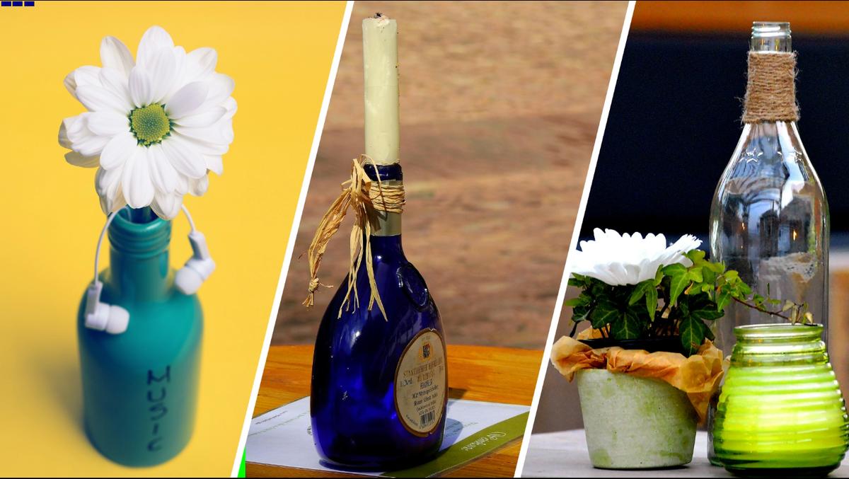 Cómo reciclar o reutilizar botellas de vidrio para hacer manualidades de decoración para nuestro hogar