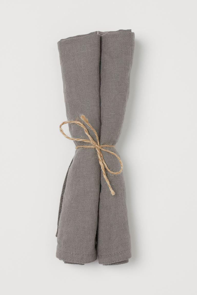 servilletas de lino gris