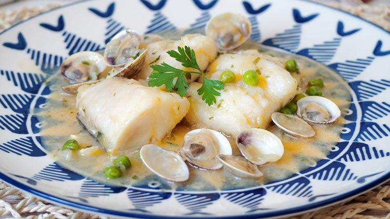 receta paso a paso bacalao en salsa verde con almejas