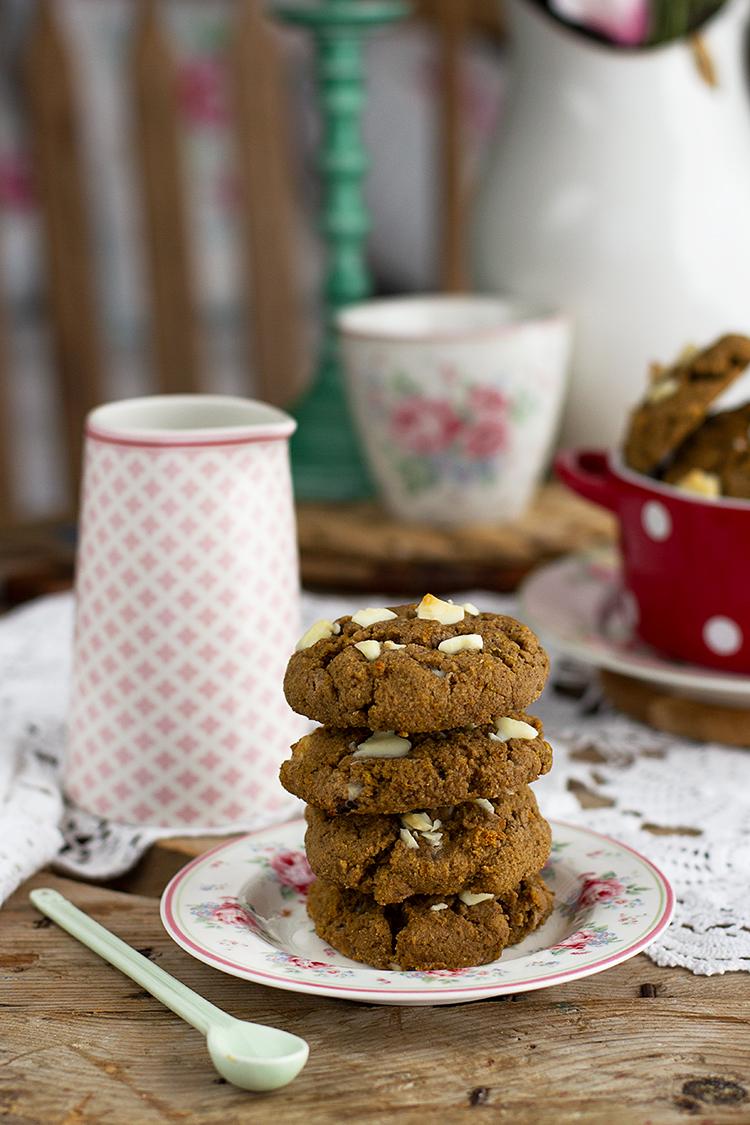Cookies de Calabaza Turrón y Chocolate Blanco sin gluten sin azúcar