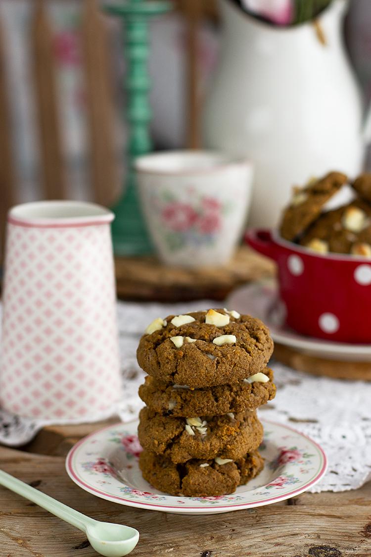 Cookies de Calabaza Turrón y Chocolate Blanco sin gluten sin azúcar