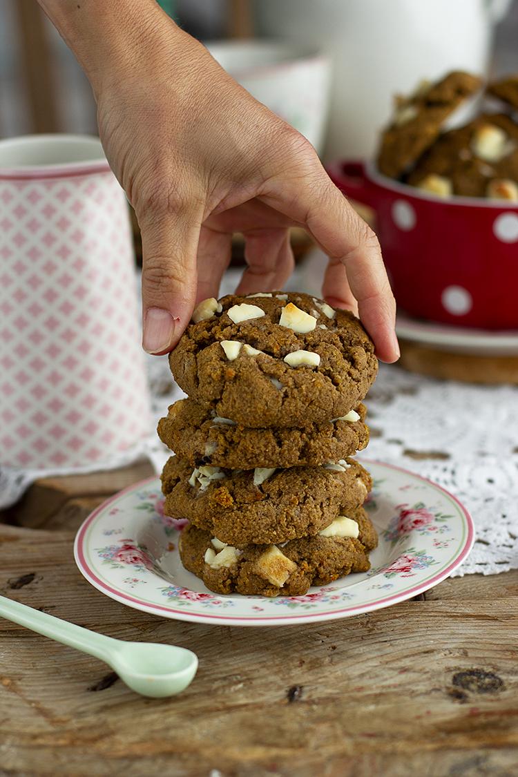 Cookies de Calabaza Turrón y Chocolate Blanco sin gluten sin azúcar