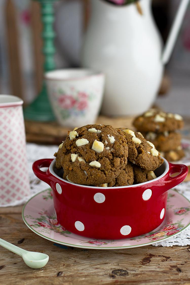 Cookies de Calabaza Turrón y Chocolate Blanco sin gluten sin azúcar