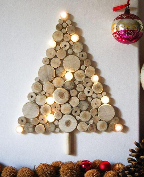 Troncos formando un árbol. Vía Decoración2.