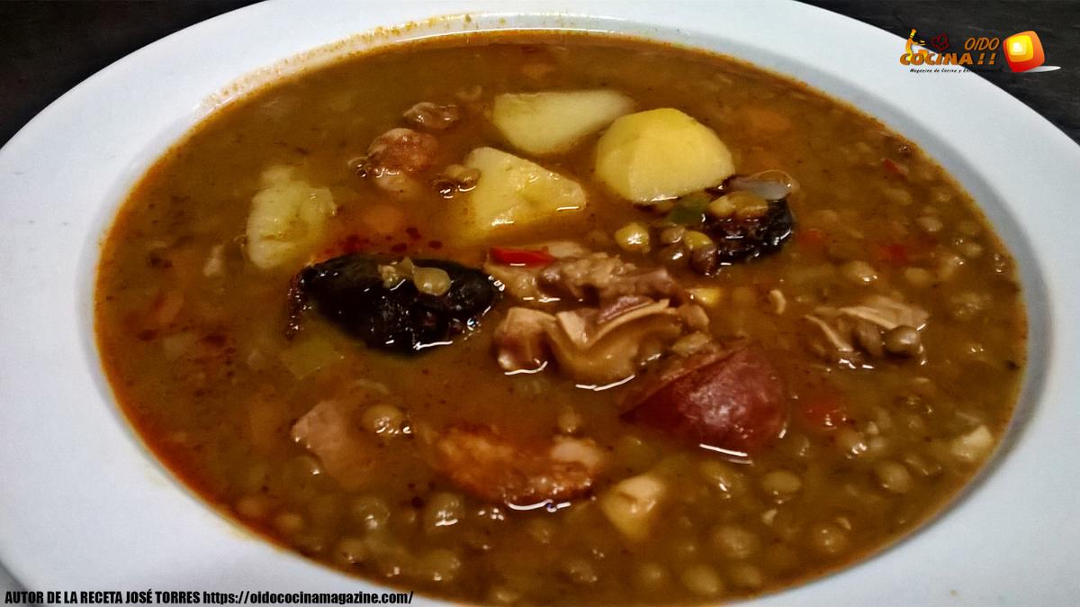 Lentejas estofadas con matanza