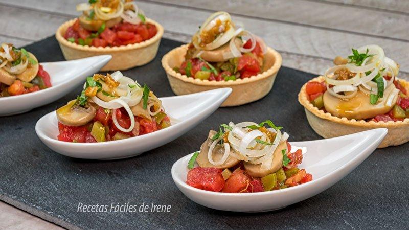 entrantes o aperitivos de tartar de tomate