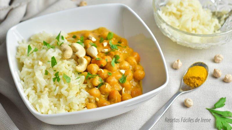 receta facil de curry de garbanzos