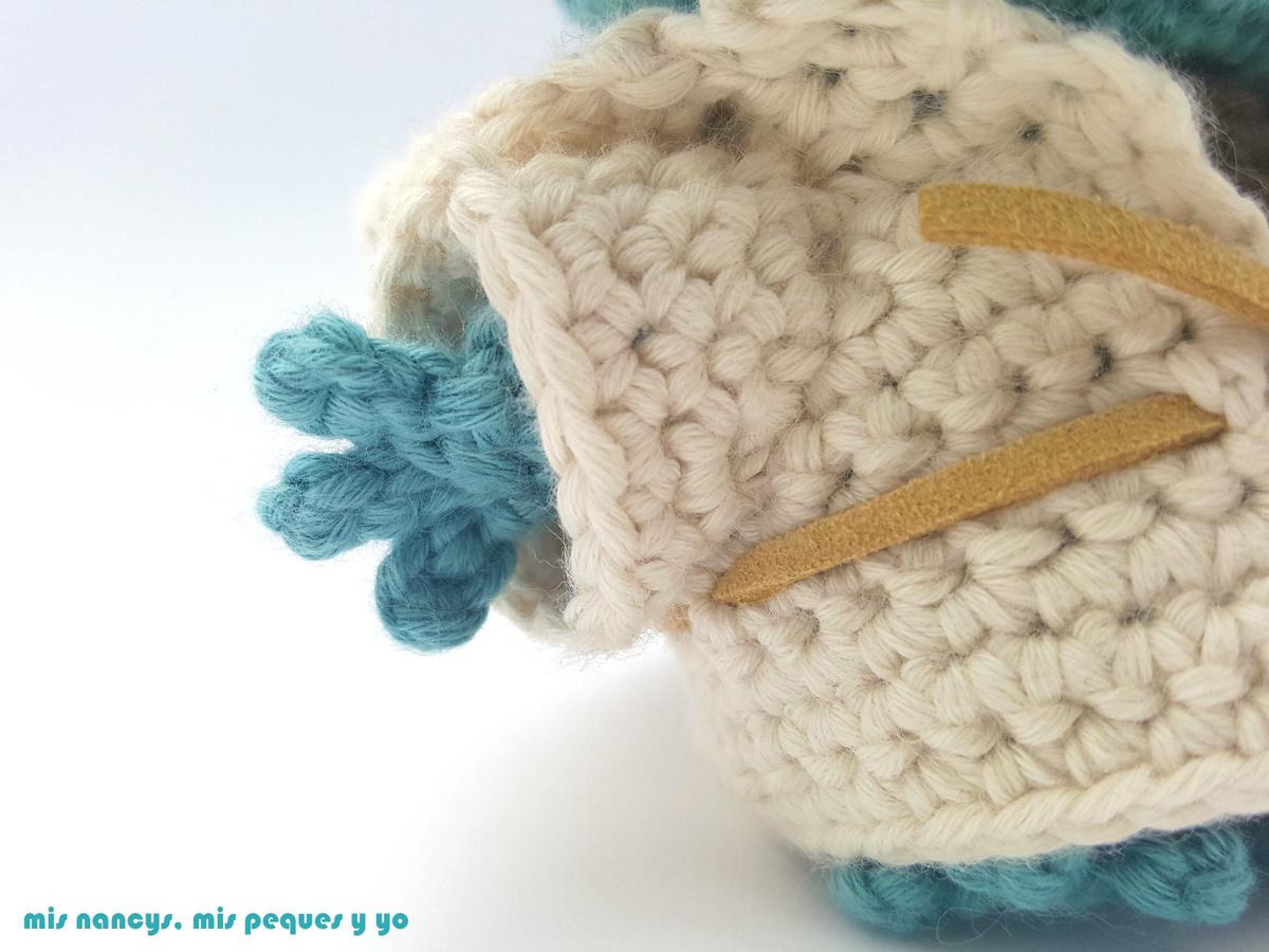 mis nancys, mis peques y yo, Yoda amigurumi Star Wars, detalle manos