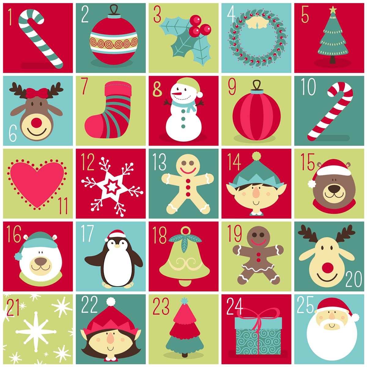 etiquetas calendarios de adviento