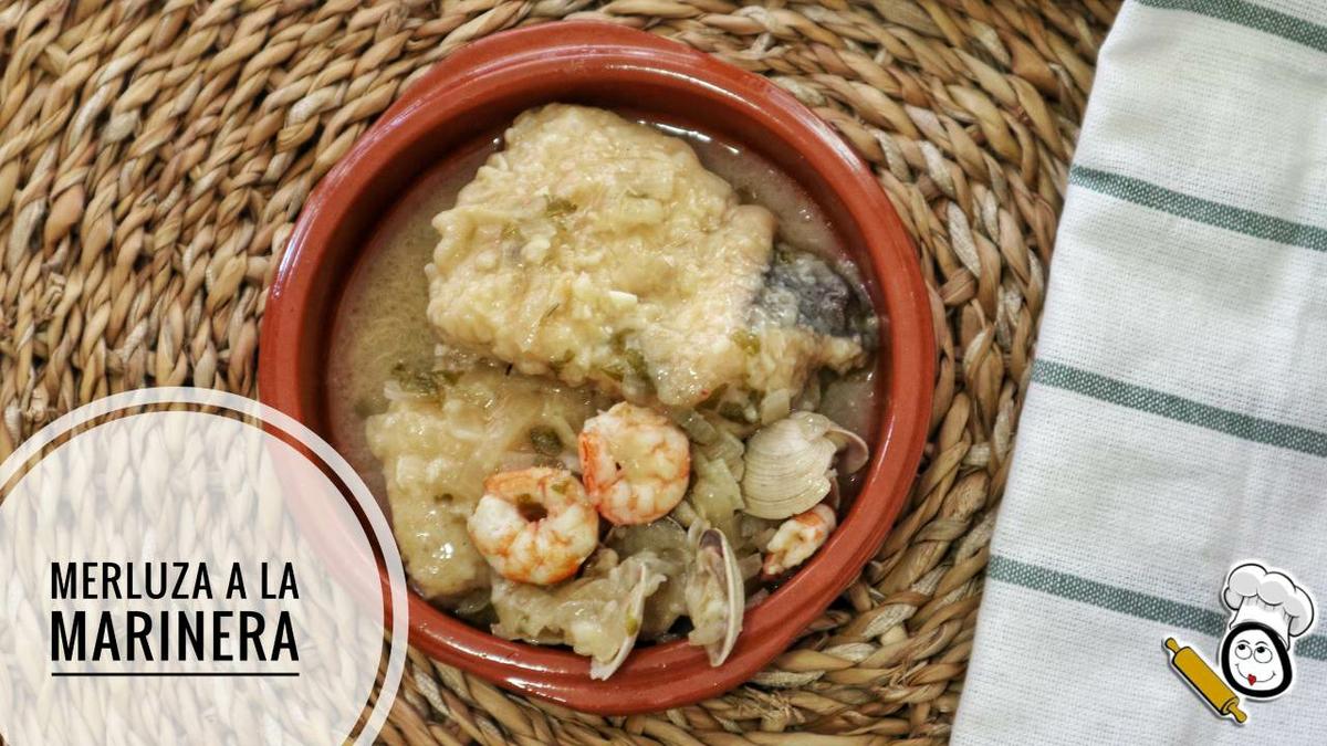 Receta preparada de merluza a la marinera con la Olla Gm