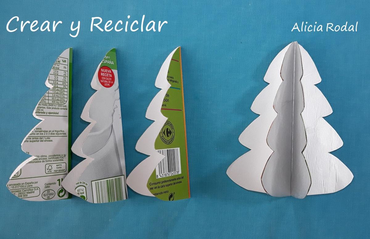 En este tutorial te muestro cómo reutilizar cajas de leche para hacer adornos para el árbol de Navidad