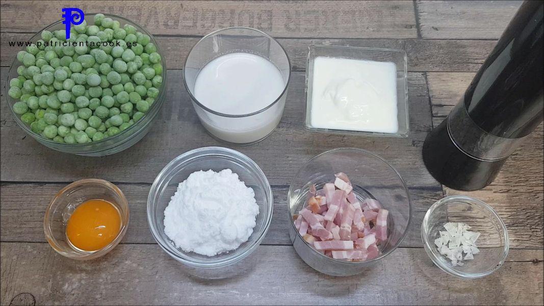 Helado de guisantes con crujiente de bacon