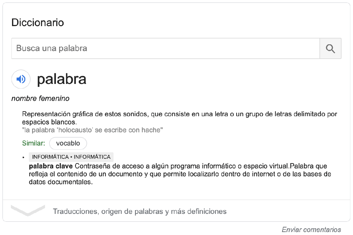 Definiciones en la SERPs