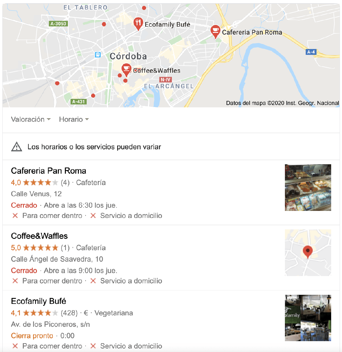 SERPs google map