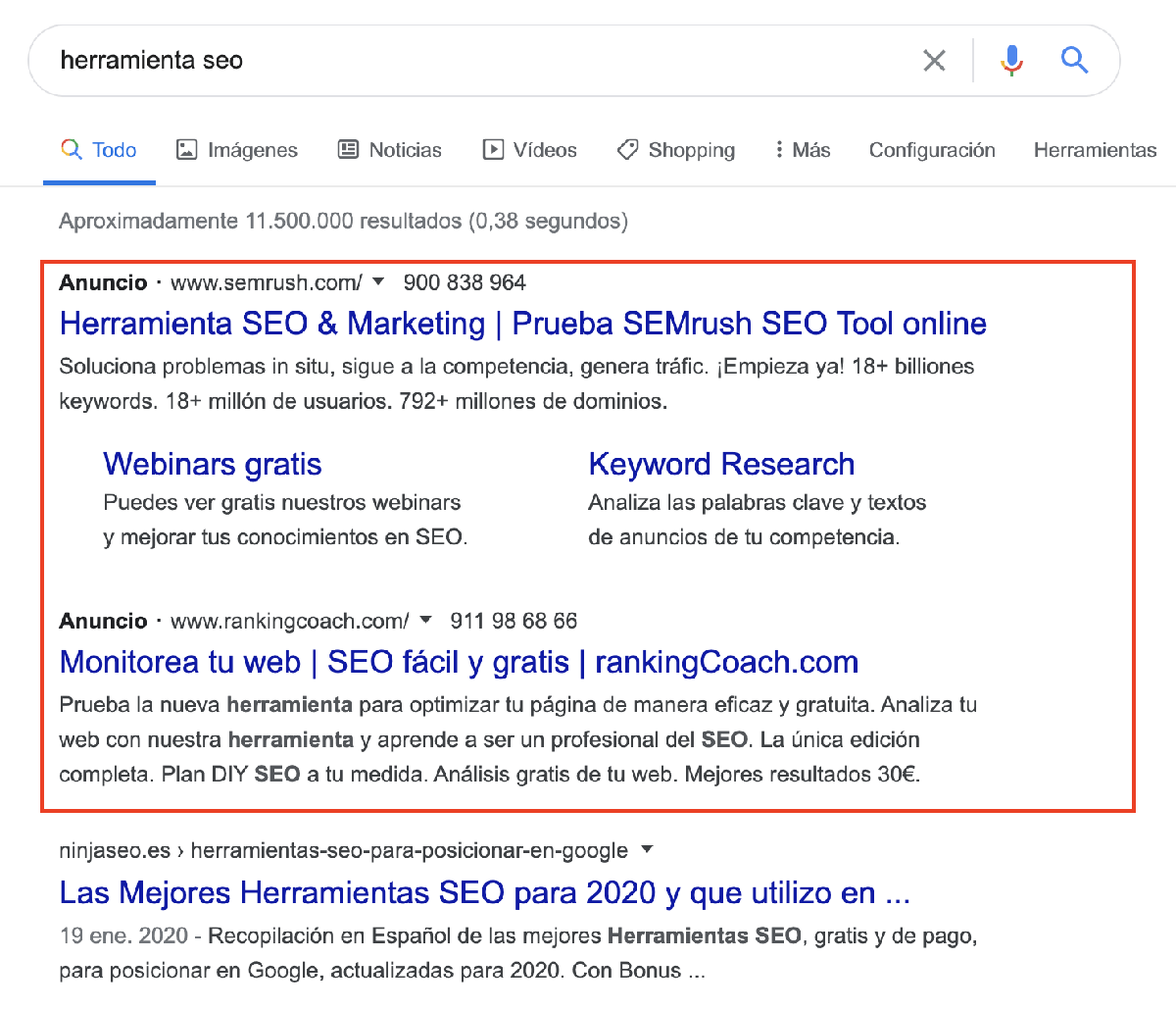 SERPs de pago