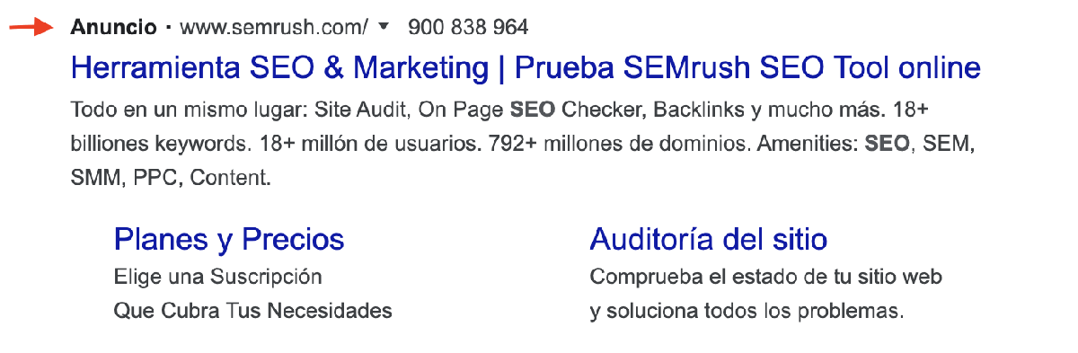 anuncios serps