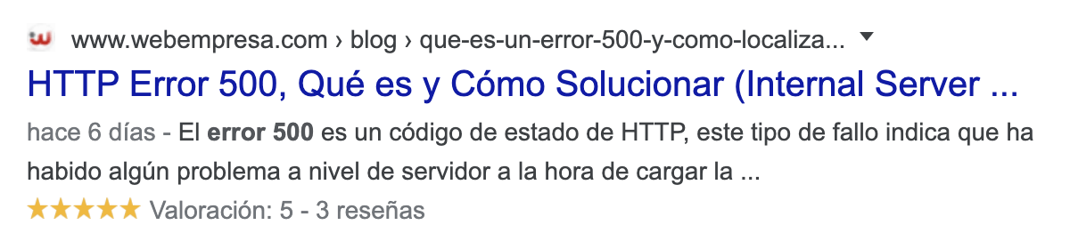 fecha en la serps de Google