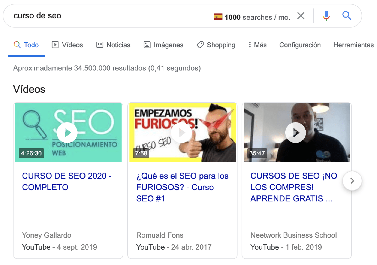 serps de carrusel de imágenes