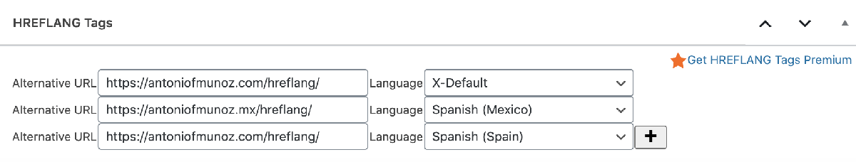 hreflang wordpress por país