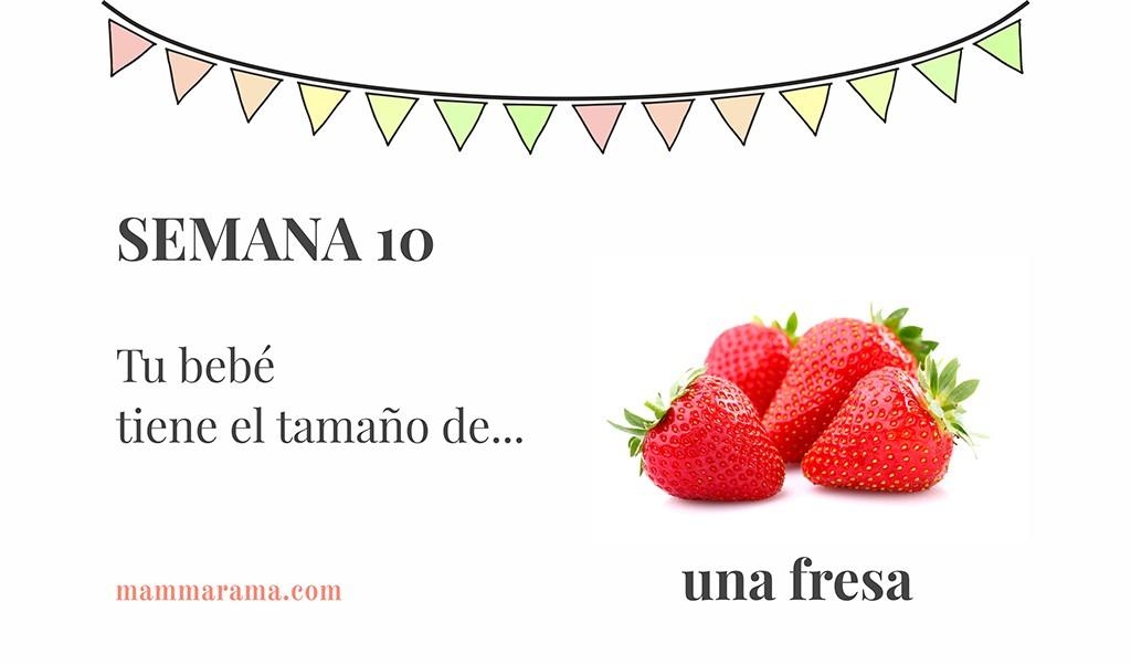 Semana 10 de embarazo: tu bebé tiene el tamaño de una fresa