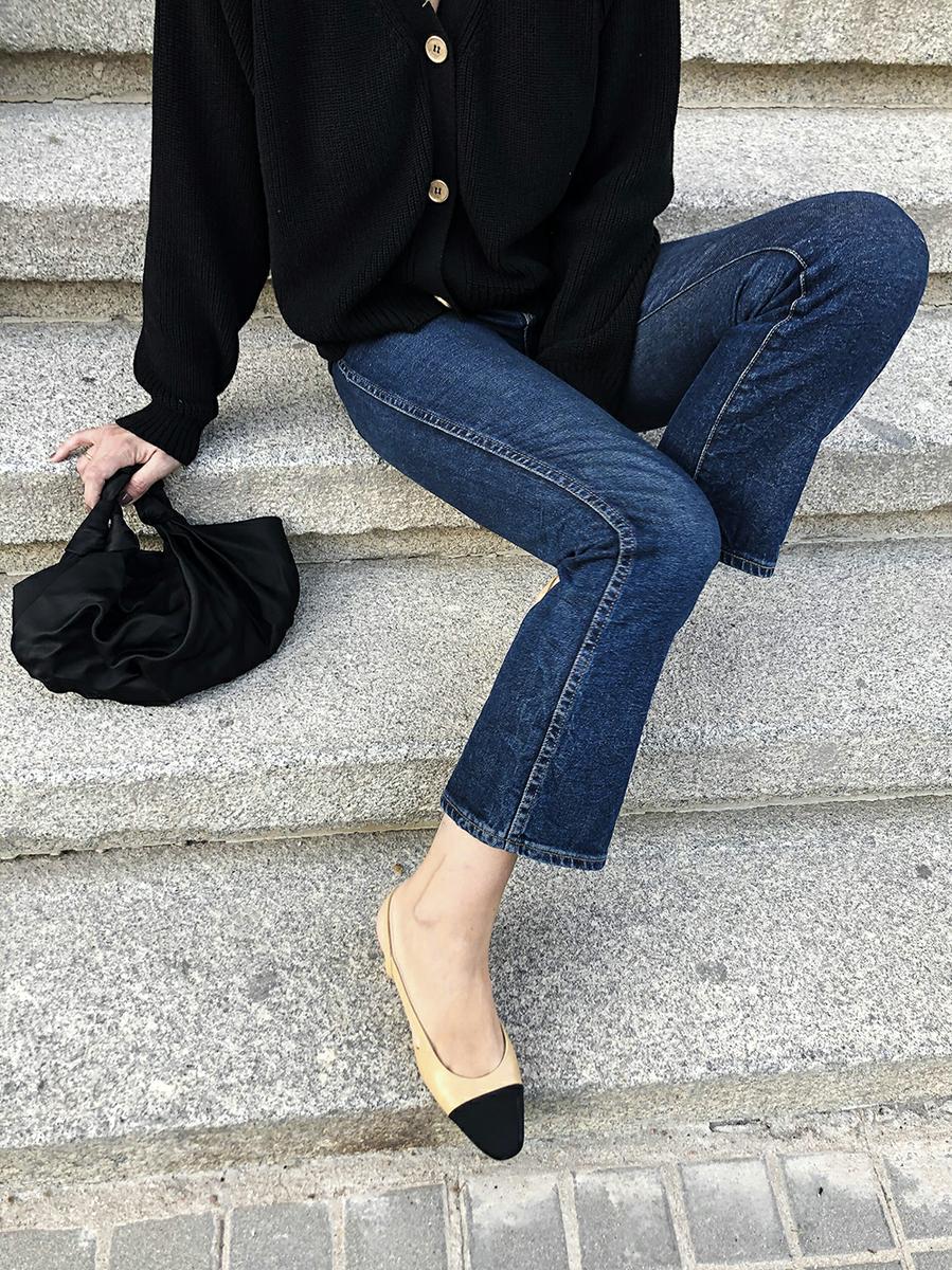 Trini | Khaite jeans Saint and Sofia cardigan