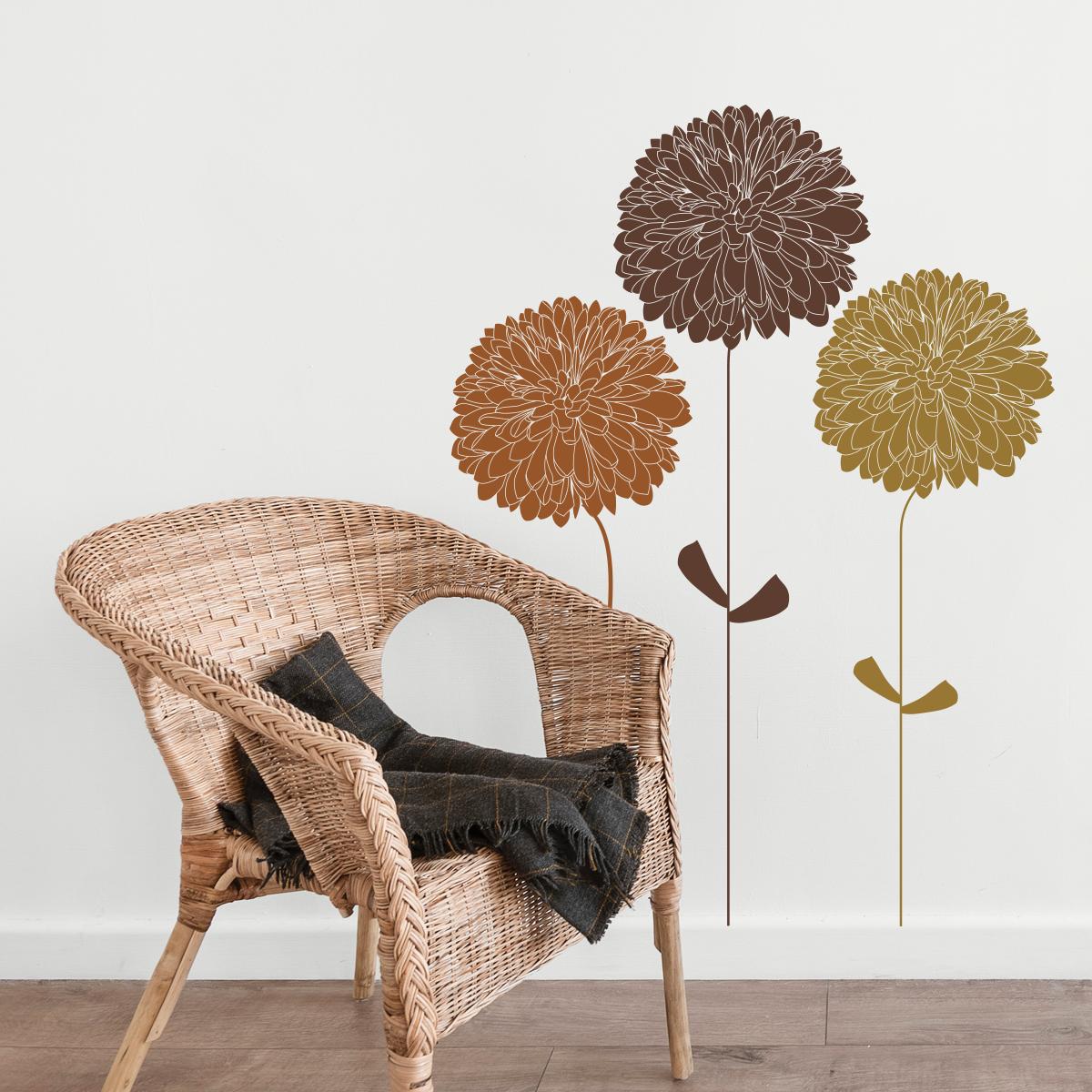 decoración de salas pequeñas modernas florales vinilos adhesivos decorativos stickes calcomanias 