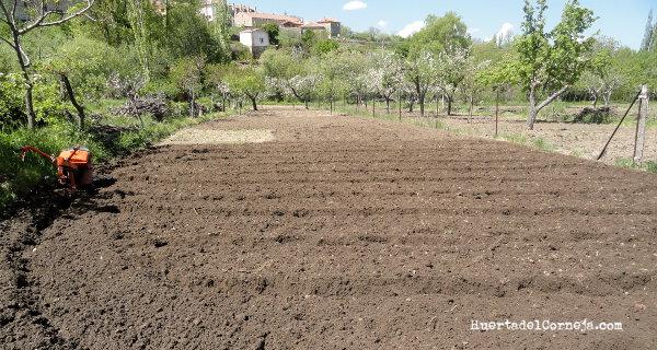 Ultima pasada con el motocultor.