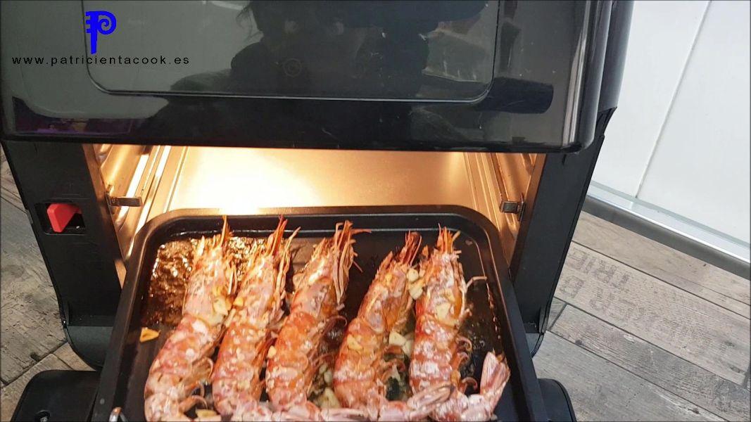 Gambas en freidora de aire caliente 9 en 1 de Lidl.