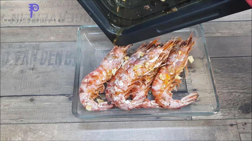 Gambas en freidora de aire caliente 9 en 1 de Lidl.