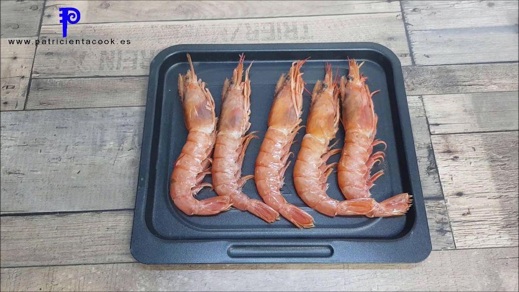 Gambas en freidora de aire caliente 9 en 1 de Lidl.